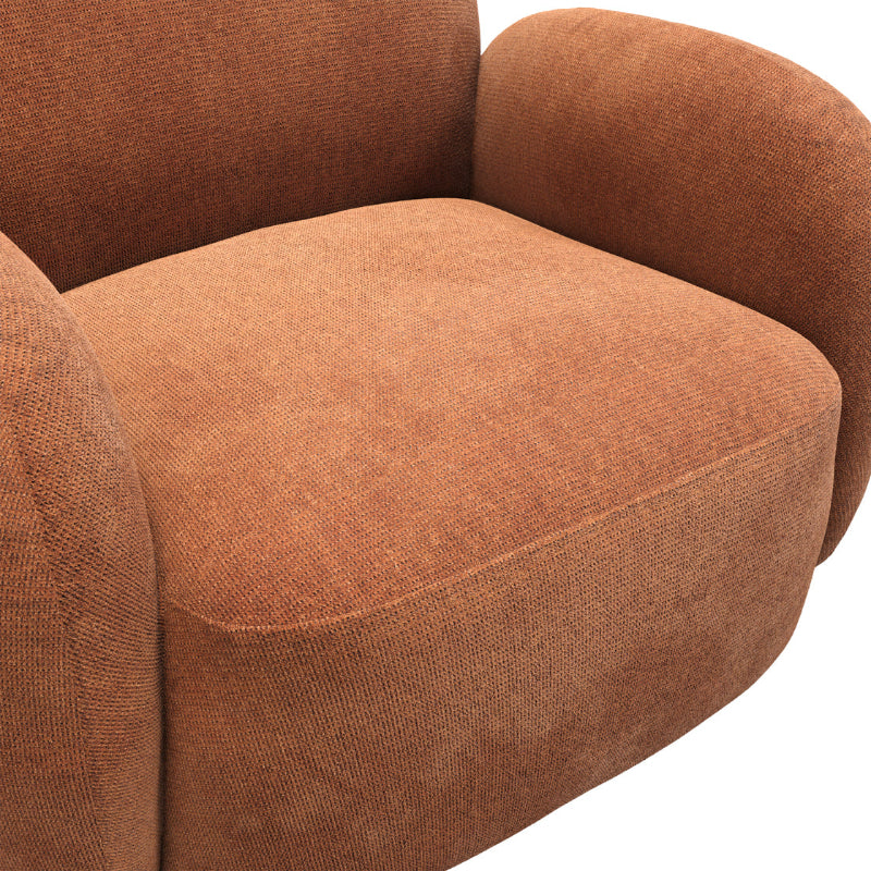 Brown textured armchair on a white background