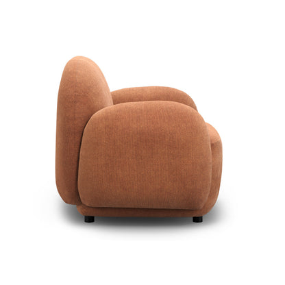 Brown armchair on a white background
