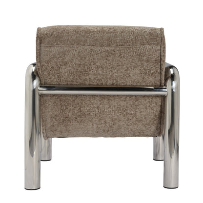 Chair with brown fabric seat and backrest on a white background