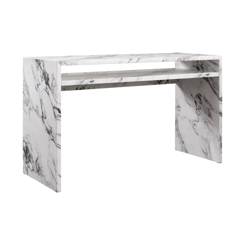 Marble-patterned desk on a white background