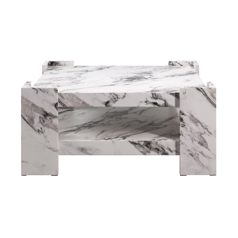 Marble-patterned coffee table on a white background