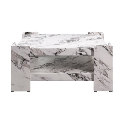 Marble-patterned coffee table on a white background