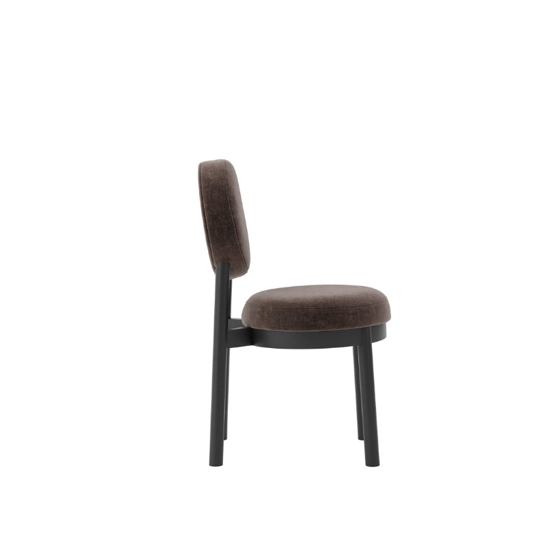 Brown upholstered chair on a white background