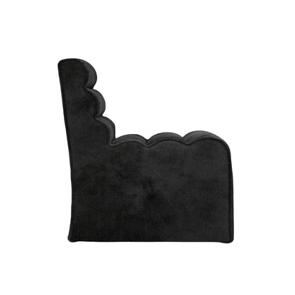 Black decorative corner piece on a white background