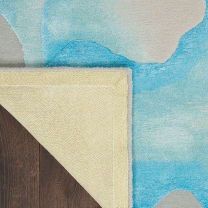 Nourison Prismatic Sea Mist Blue Rug