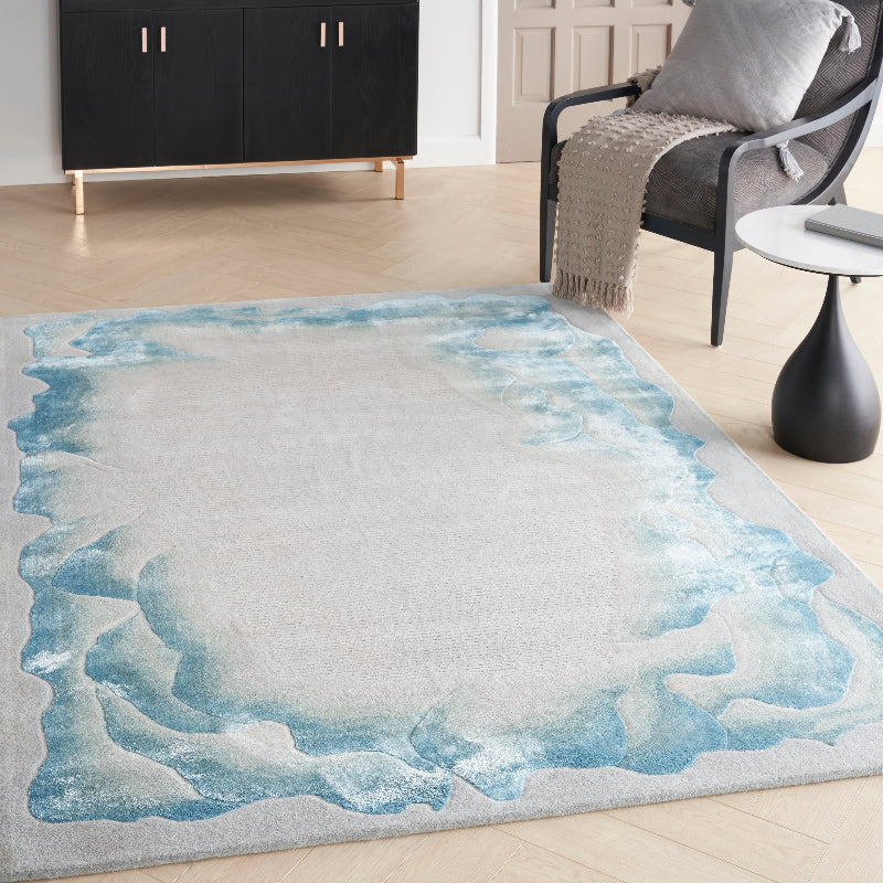 Nourison Prismatic Sea Mist Blue Rug
