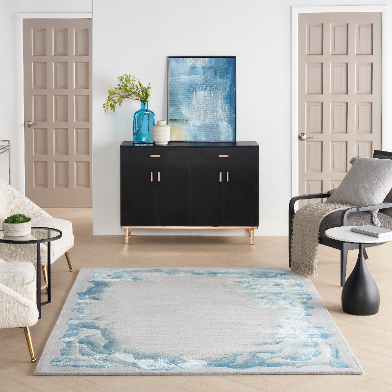 Nourison Prismatic Sea Mist Blue Rug