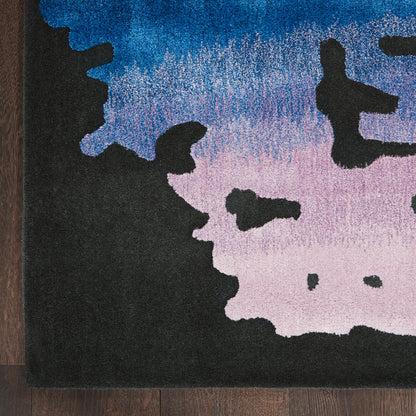 Nourison Prismatic Sunset Statement Rug - Black/Multicolour