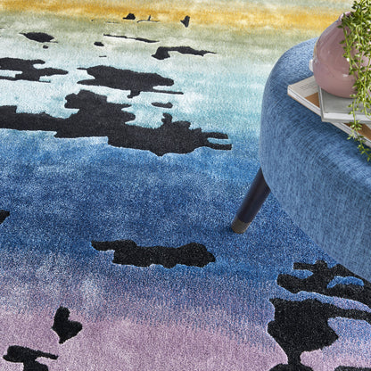 Nourison Prismatic Sunset Statement Rug - Black/Multicolour