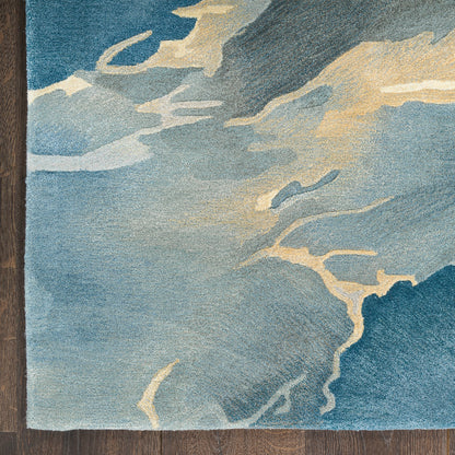 Nourison Prismatic Storm Sky Rug - Blue Multicolour