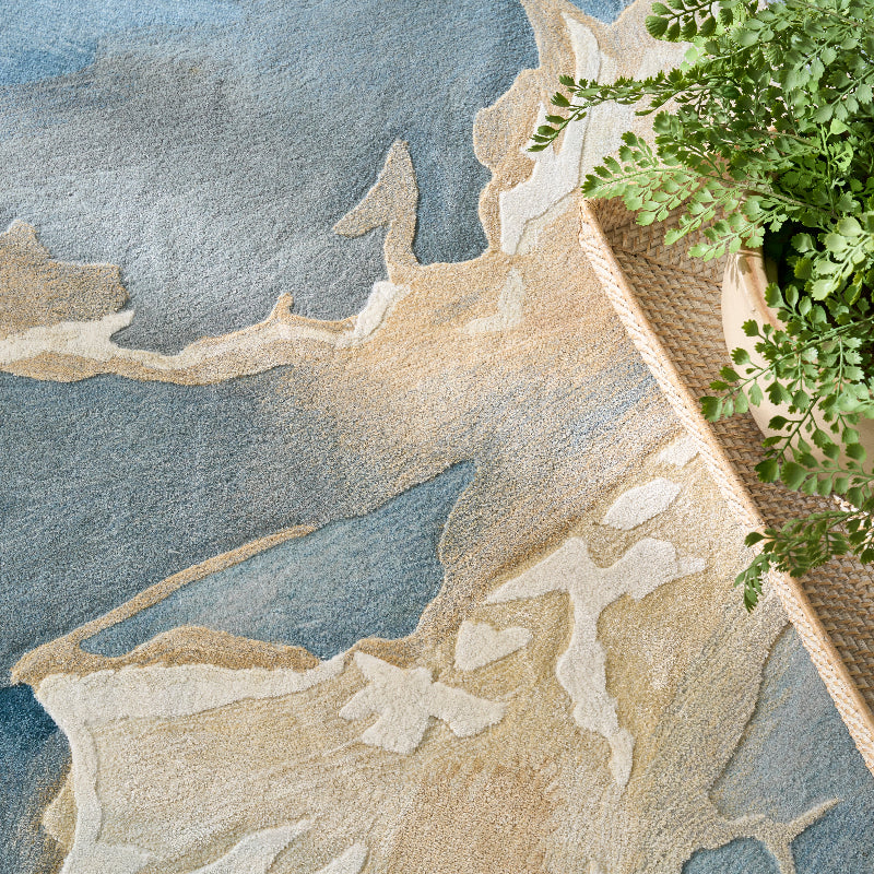 Nourison Prismatic Storm Sky Rug - Blue Multicolour