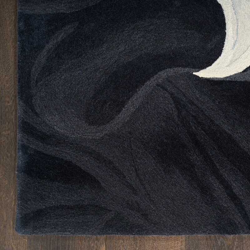 Nourison Prismatic Midnight Flow Rug- Ivory & Black