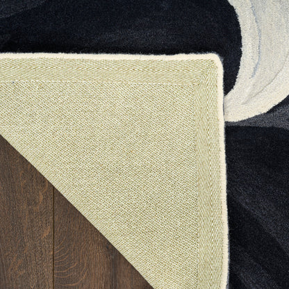 Nourison Prismatic Midnight Flow Rug- Ivory & Black