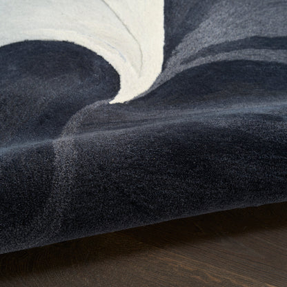 Nourison Prismatic Midnight Flow Rug- Ivory & Black