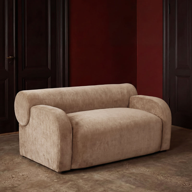 Oti Rivolli Sandy Velvet Chenille 2 Seater Sofa