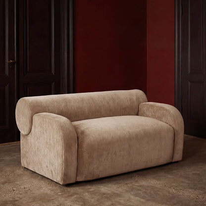 Oti Rivolli Sandy Velvet Chenille 2 Seater Sofa
