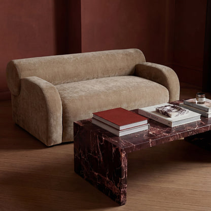 Oti Rivolli Sandy Velvet Chenille 2 Seater Sofa