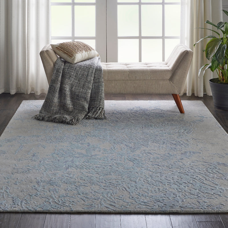 Nourison Silk Shadows Tonal Rug - Grey Blue