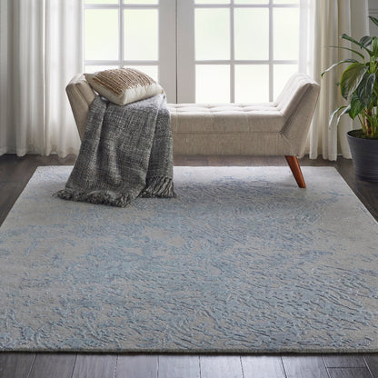 Nourison Silk Shadows Tonal Rug - Grey Blue
