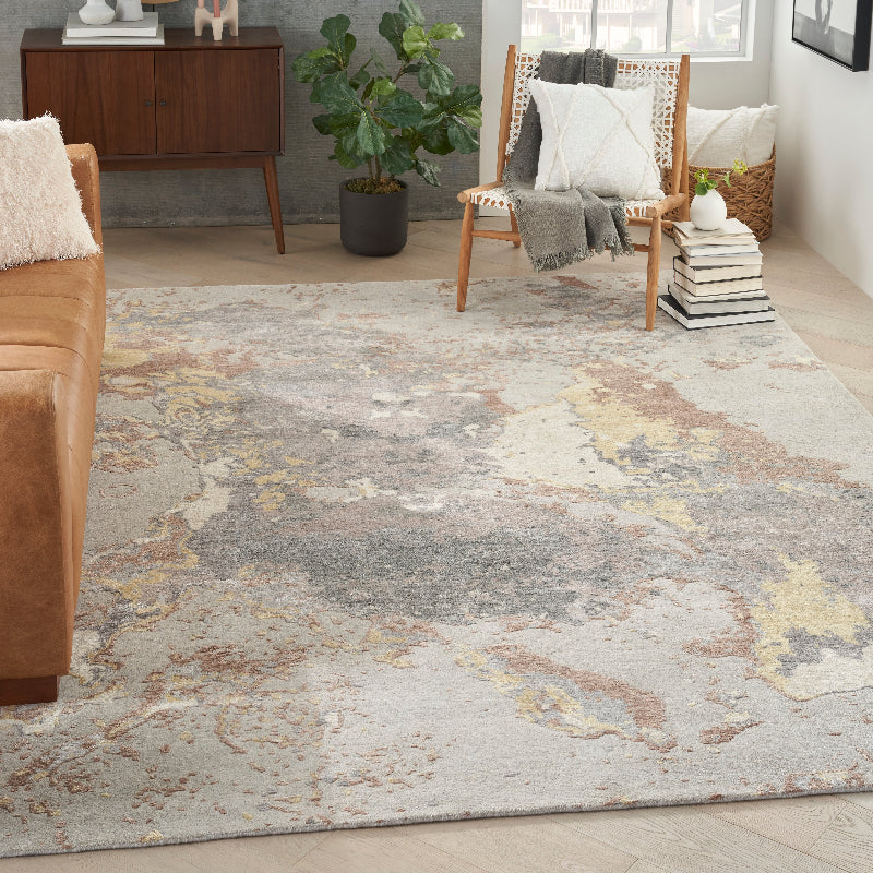 Nourison Silk Shadows Impression Rug - Silver