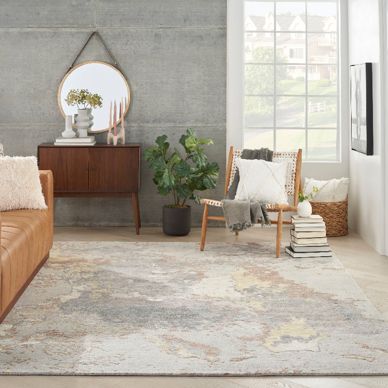 Nourison Silk Shadows Impression Rug - Silver