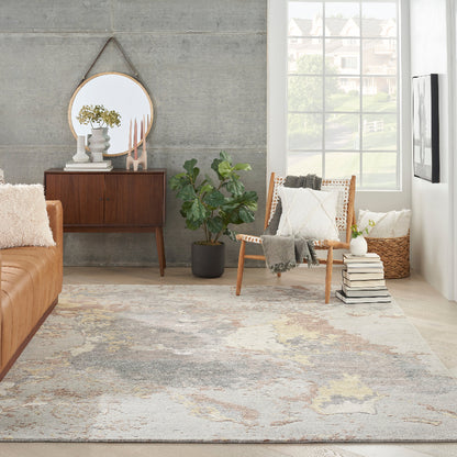 Nourison Silk Shadows Impression Rug - Silver