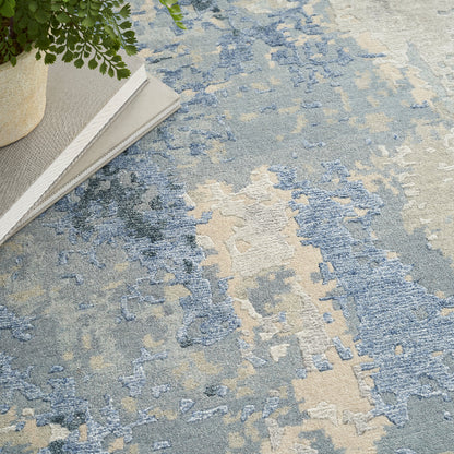 Nourison Silk Shadows Tonal Rug - Blue Sky