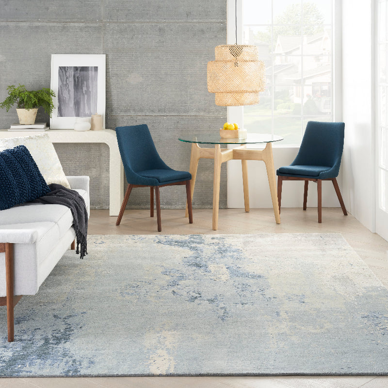 Nourison Silk Shadows Tonal Rug - Blue Sky