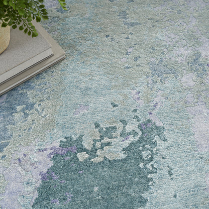 Nourison Silk Shadows Tonal Rug - Blue Green