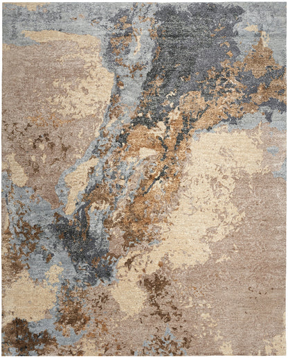 Nourison - Nourison Silk Shadows Tonal Rug - Beige Blue