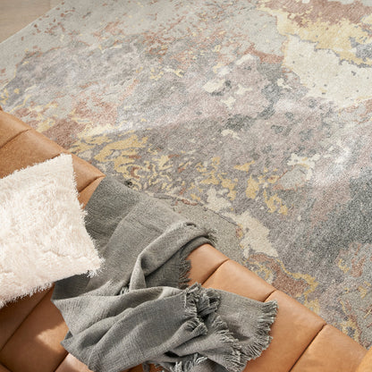 Nourison Silk Shadows Impression Rug - Silver