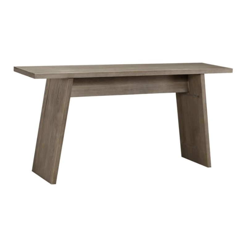 Wooden table with a light brown finish on a white background
