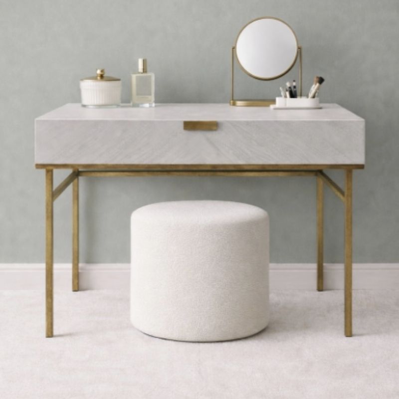 Twenty 10 Designs Lilly Grey and Bronze 1 Drawer Dressing Table / Desk