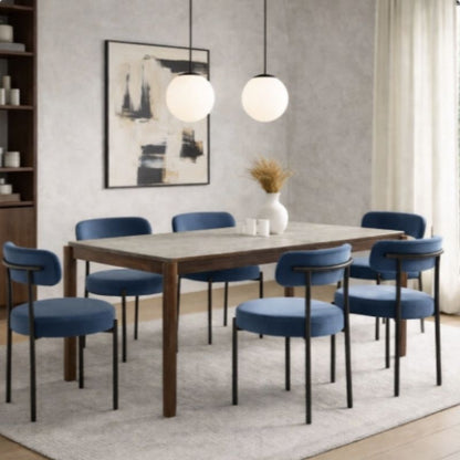 Twenty 10 Designs Flora Dining Chair in Blue Velvet