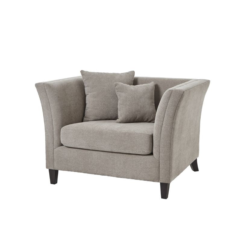 Hill Interiors Vesper Taupe Cushion Back Snuggle Chair
