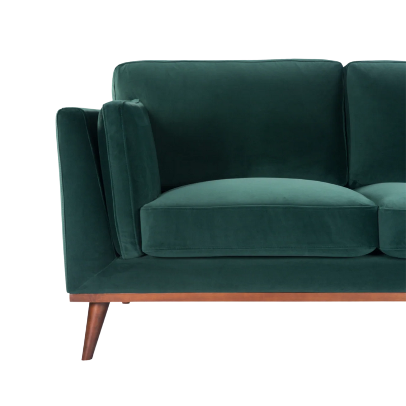 Twenty 10 Designs Mickey Two Seat Sofa in Emerald Green Velvet