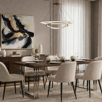 Ardela & Co Hemsley Natural Wood And Silver Dining Table