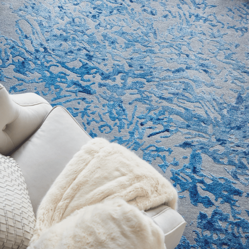 Nourison Silk Shadows Tonal Rug - Grey Blue