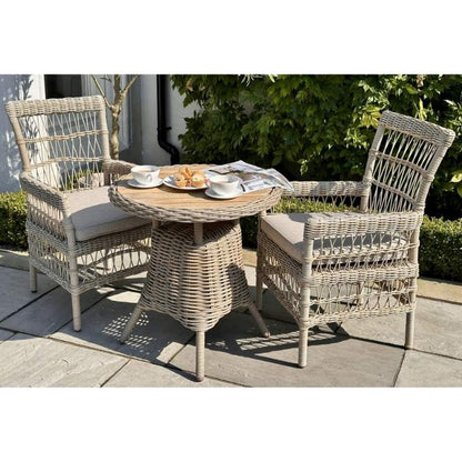 Hill Interiors Amalfi Collection Outdoor Bistro Table With Wood Top