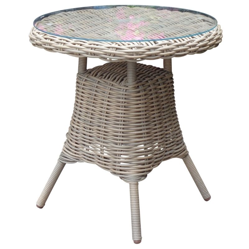 Hill Interiors Amalfi Collection Outdoor Bistro Table With Glass Top