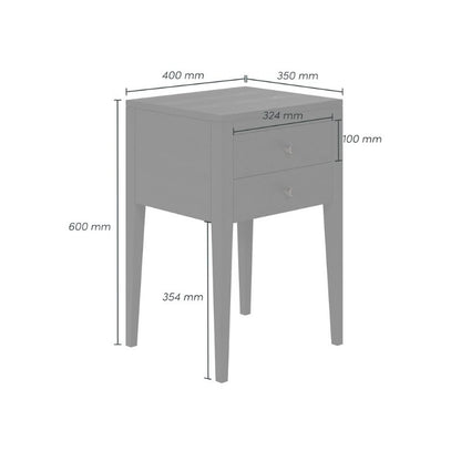DI Designs Radford Bedside 2 Drawers in Black