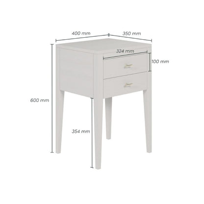 DI Designs Radford Bedside 2 Drawers in Grey