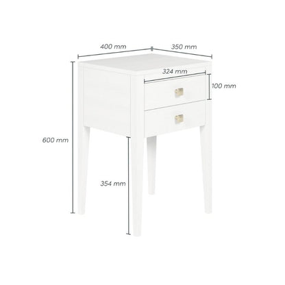 DI Designs Radford Bedside 2 Drawers White