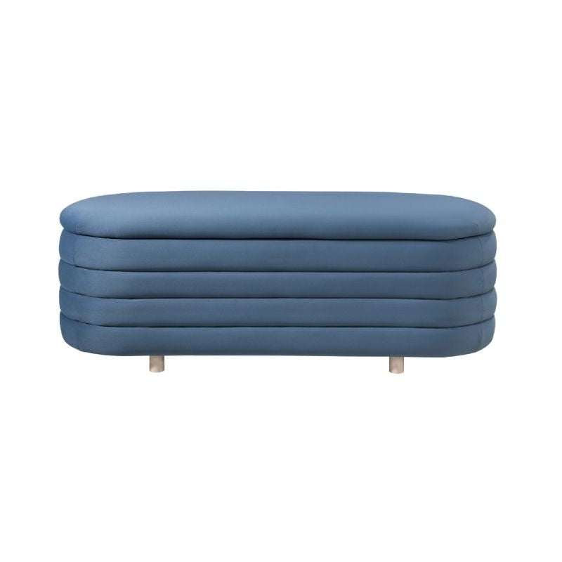 Twenty 10 Design Ripple Ottoman Blue Velvet