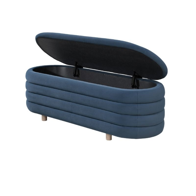 Twenty 10 Design Ripple Ottoman Blue Velvet