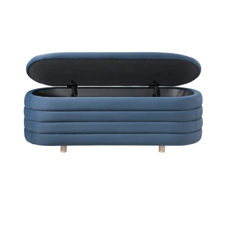 Twenty 10 Design Ripple Ottoman Blue Velvet