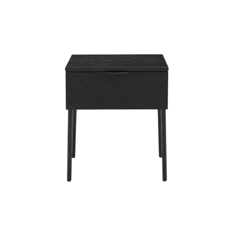 Luna Single Drawer Bedside Black