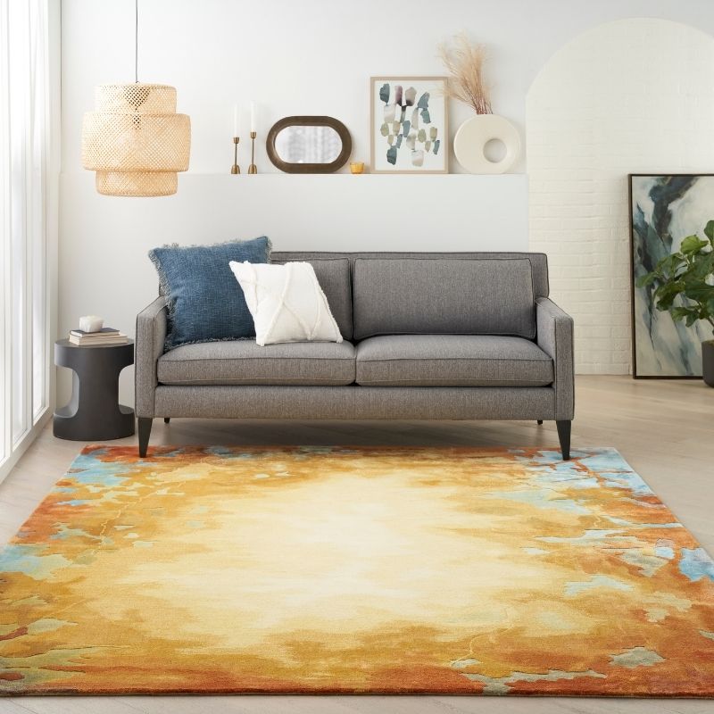 Nourison Prismatic Golden Dawn Rug - Gold Multicolour