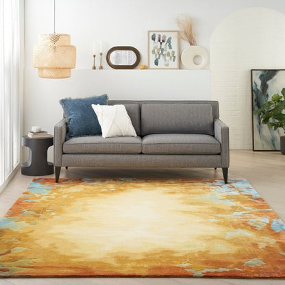 Nourison Prismatic Golden Dawn Rug - Gold Multicolour
