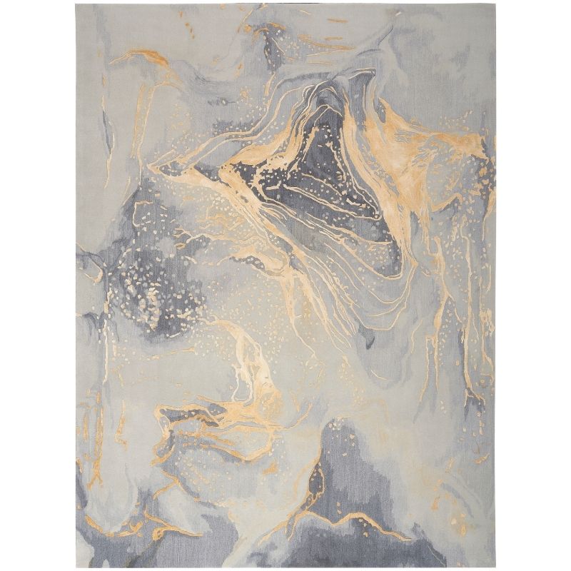 Nourison Prismatic Cosmic Marble Rug - Grey & Gold
